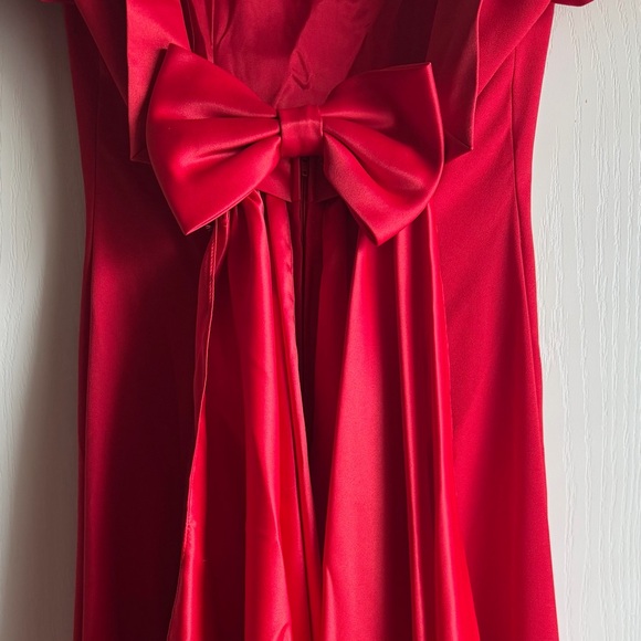 Dave & Johnny Dress Maxi Gown Satin Bow Back Vintage - Picture 6 of 9